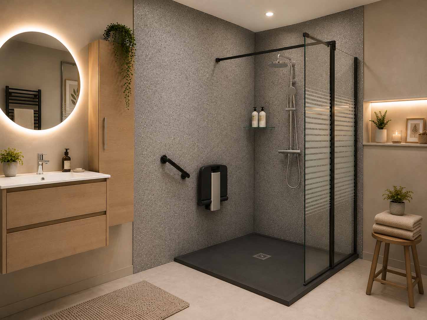 Remplacement de baignoire par douche moderne